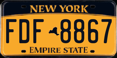 NY license plate FDF8867