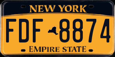 NY license plate FDF8874