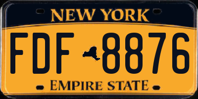 NY license plate FDF8876