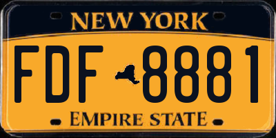 NY license plate FDF8881