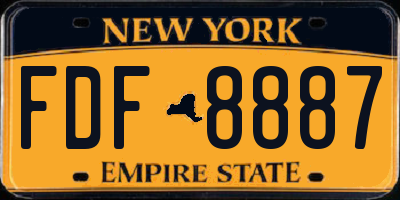 NY license plate FDF8887