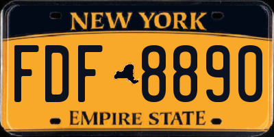 NY license plate FDF8890