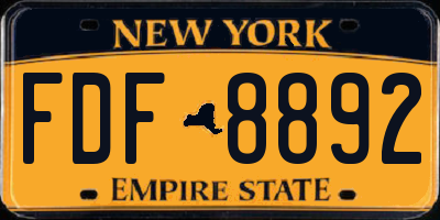NY license plate FDF8892