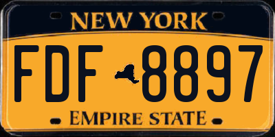 NY license plate FDF8897