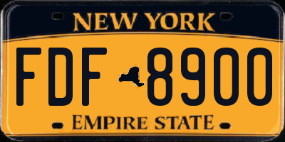 NY license plate FDF8900