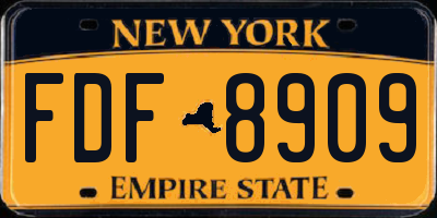 NY license plate FDF8909