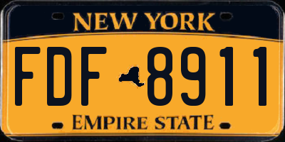NY license plate FDF8911