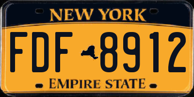 NY license plate FDF8912