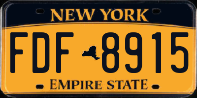 NY license plate FDF8915