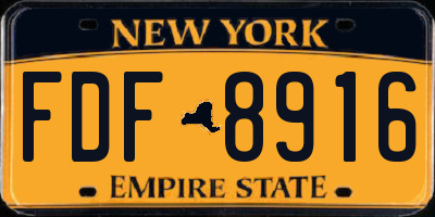 NY license plate FDF8916