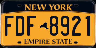 NY license plate FDF8921