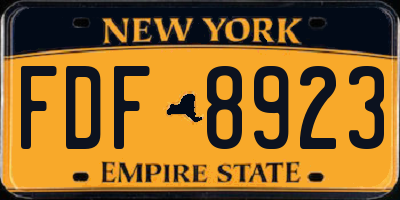 NY license plate FDF8923