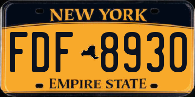 NY license plate FDF8930