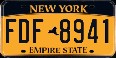 NY license plate FDF8941