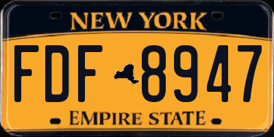 NY license plate FDF8947