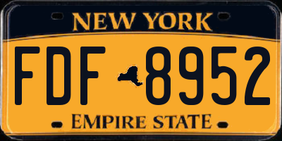 NY license plate FDF8952