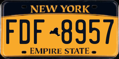 NY license plate FDF8957