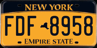 NY license plate FDF8958