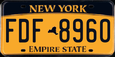NY license plate FDF8960