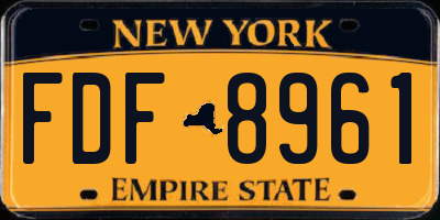 NY license plate FDF8961