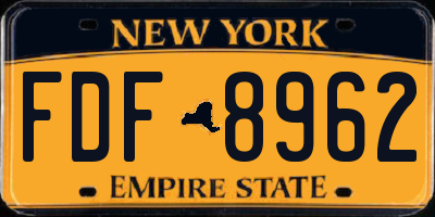 NY license plate FDF8962