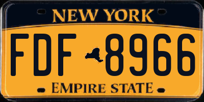 NY license plate FDF8966