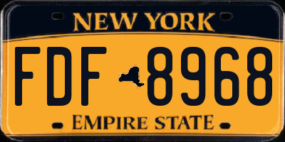 NY license plate FDF8968