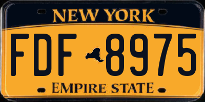 NY license plate FDF8975