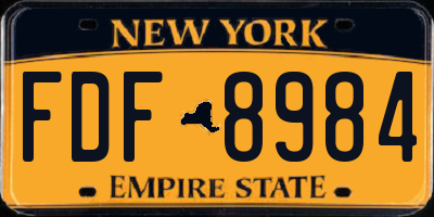 NY license plate FDF8984