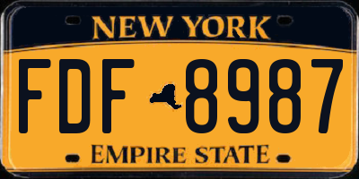 NY license plate FDF8987