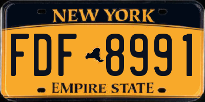 NY license plate FDF8991