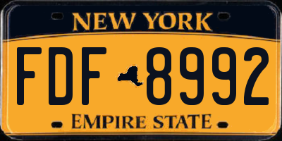NY license plate FDF8992