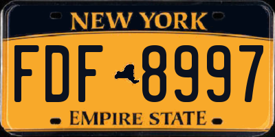NY license plate FDF8997