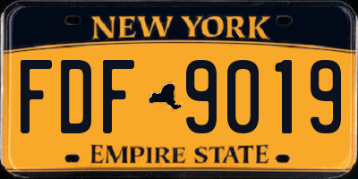NY license plate FDF9019