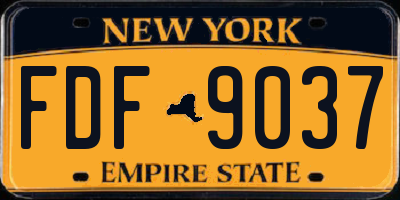 NY license plate FDF9037