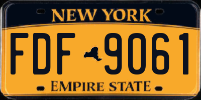 NY license plate FDF9061