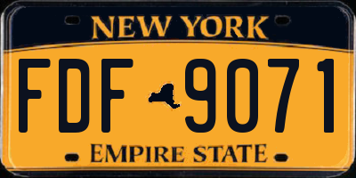 NY license plate FDF9071