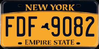 NY license plate FDF9082