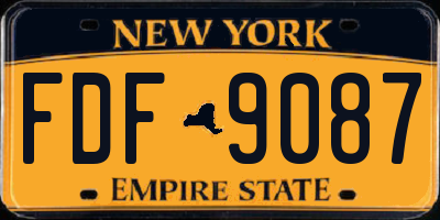 NY license plate FDF9087