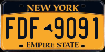 NY license plate FDF9091