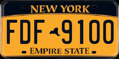 NY license plate FDF9100