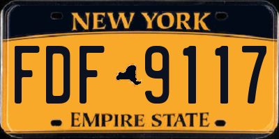 NY license plate FDF9117