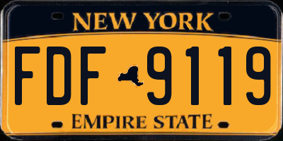 NY license plate FDF9119
