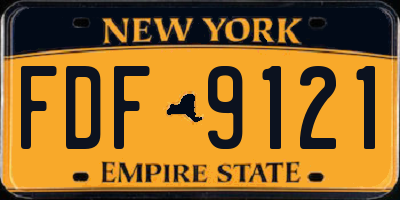 NY license plate FDF9121