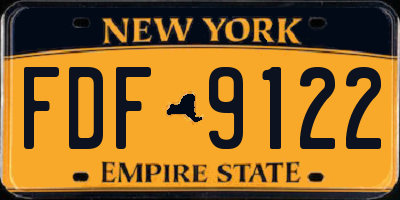 NY license plate FDF9122