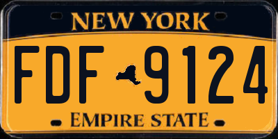 NY license plate FDF9124