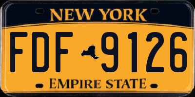 NY license plate FDF9126