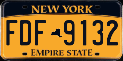 NY license plate FDF9132