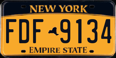 NY license plate FDF9134
