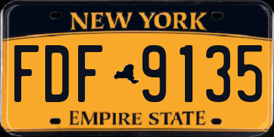 NY license plate FDF9135